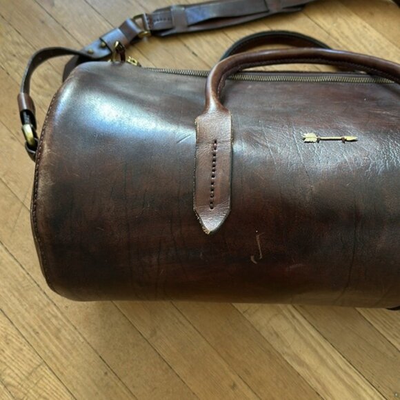 Rare Wolf and Maiden handcrafted artisan leather weekender duffle bag luggage - Picture 5 of 16
